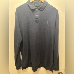 Ralph Lauren Polo Long Sleeve Size Men’s Large Dark Blue Soft Pima Cotton